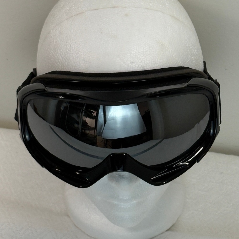 Master Ski Anti Glare Goggles Unisex OS Black/Silver Mirrored EUC Outdoor Gear
